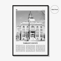 Tarrant County Print Black and White, Tarrant County Wall Art, Tarrant Poster, Tarrant Photo, Tarrant Wall Décor, Tarrant Map, Texas, USA