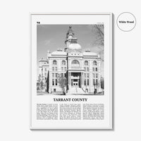 Tarrant County Print Black and White, Tarrant County Wall Art, Tarrant Poster, Tarrant Photo, Tarrant Wall Décor, Tarrant Map, Texas, USA