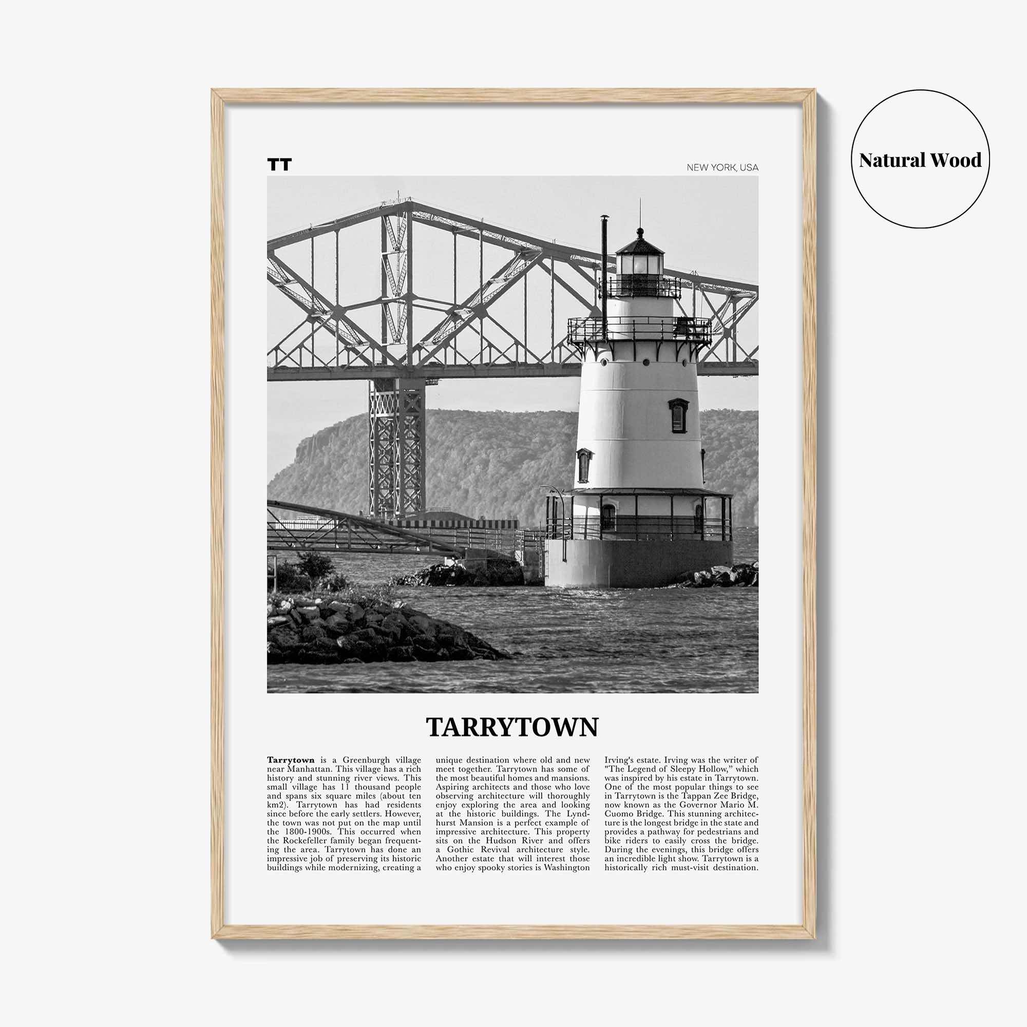Tarrytown Print Black and White, Tarrytown Wall Art, Tarrytown Poster, Tarrytown Photo, Tarrytown Wall Décor, Tarrytown Map, New York, USA