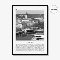 Tartu Print Black and White, Tartu Wall Art, Tartu Poster, Tartu Photo, Tartu Wall Décor, Tartu Map, Estonia