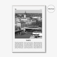 Tartu Print Black and White, Tartu Wall Art, Tartu Poster, Tartu Photo, Tartu Wall Décor, Tartu Map, Estonia