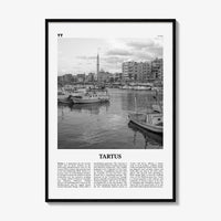 Tartus Print Black and White, Tartus Wall Art, Tartus Poster, Tartus Photo, Tartus Wall Décor, Tartus Map, Syria