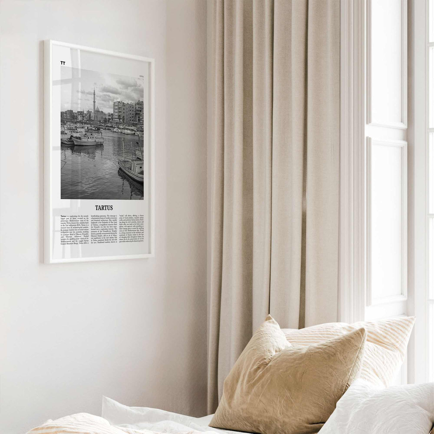 Tartus Print Black and White, Tartus Wall Art, Tartus Poster, Tartus Photo, Tartus Wall Décor, Tartus Map, Syria