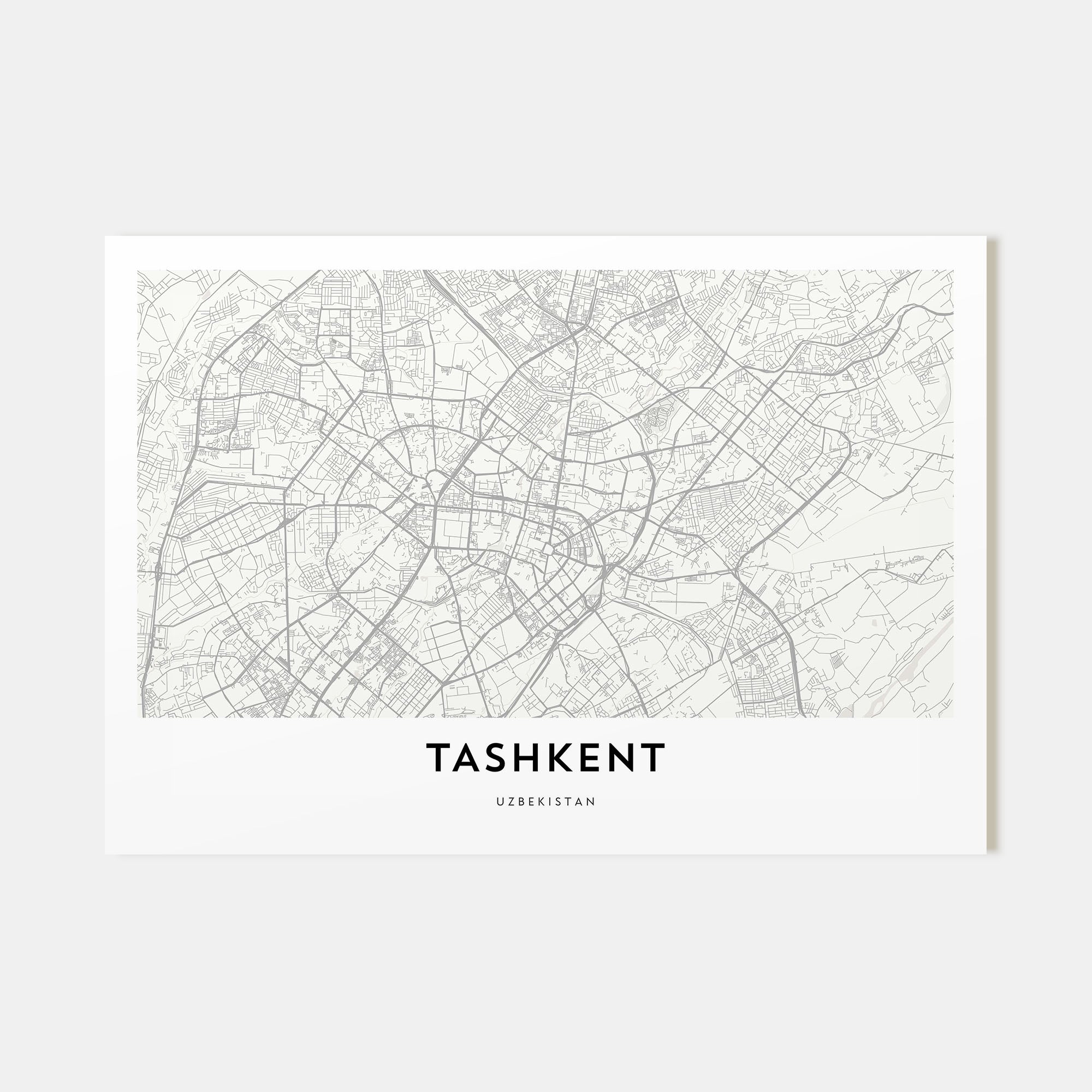 Tashkent Map Landscape Poster