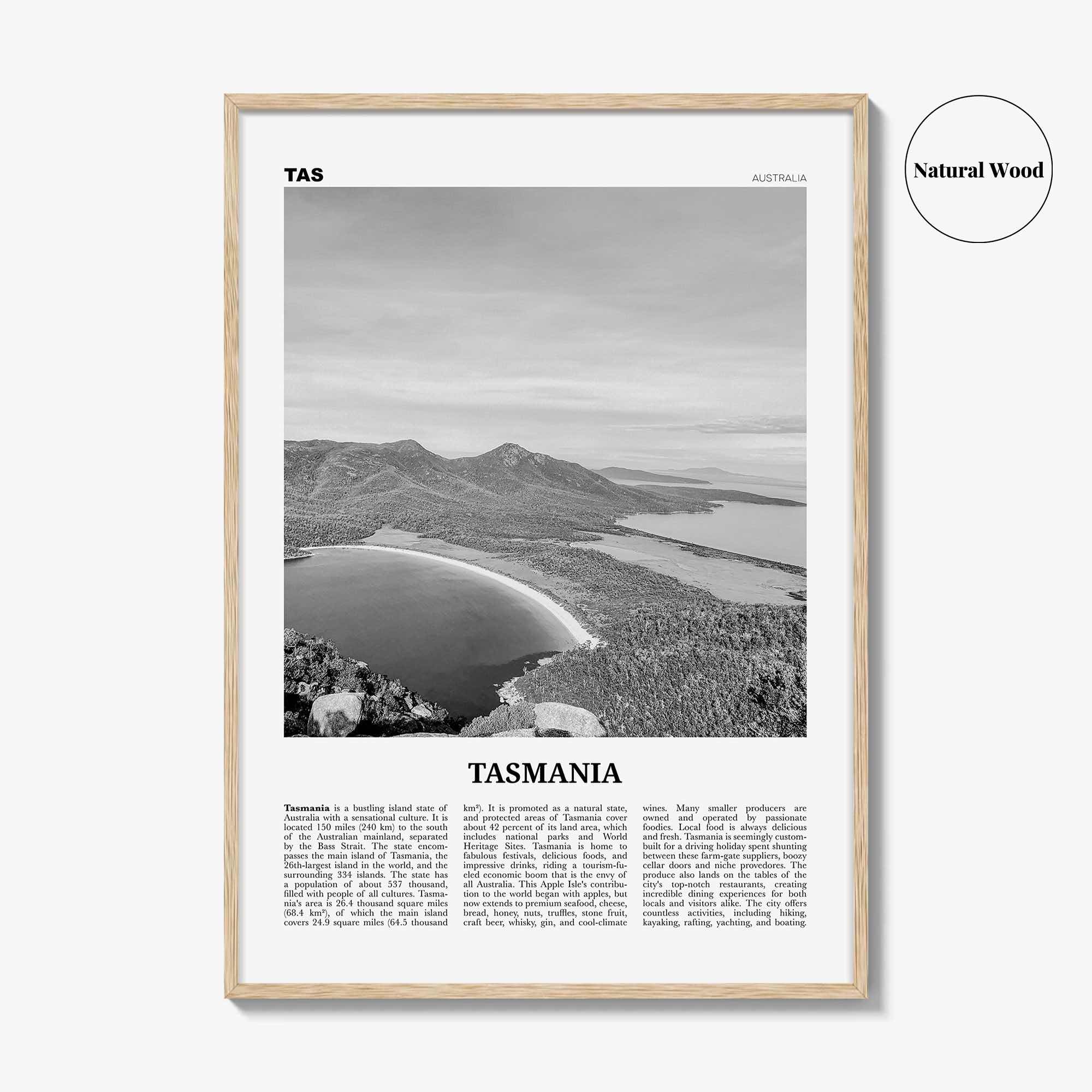 Tasmania Print Black and White No 1, Tasmania Wall Art, Tasmania Poster, Tasmania Photo, TAS, Tassie, Hobart, Australia, Oceania