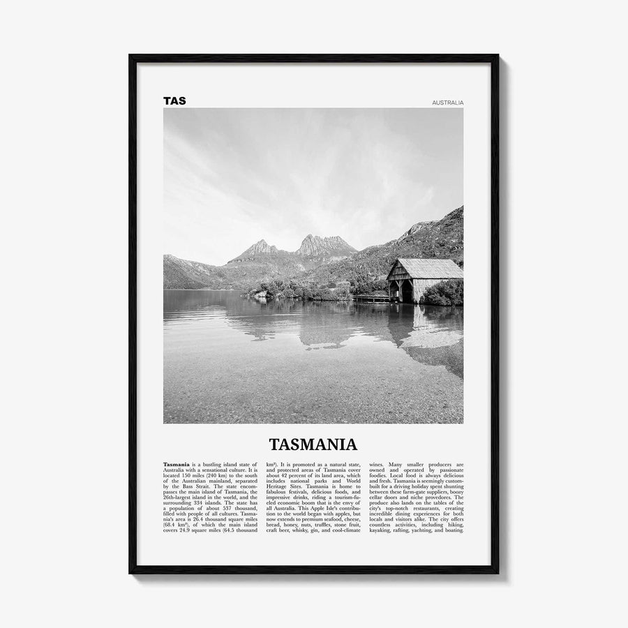 Tasmania Print Black and White No 2, Tasmania Wall Art, Tasmania Poster, Tasmania Photo, TAS, Tassie, Hobart, Australia, Oceania