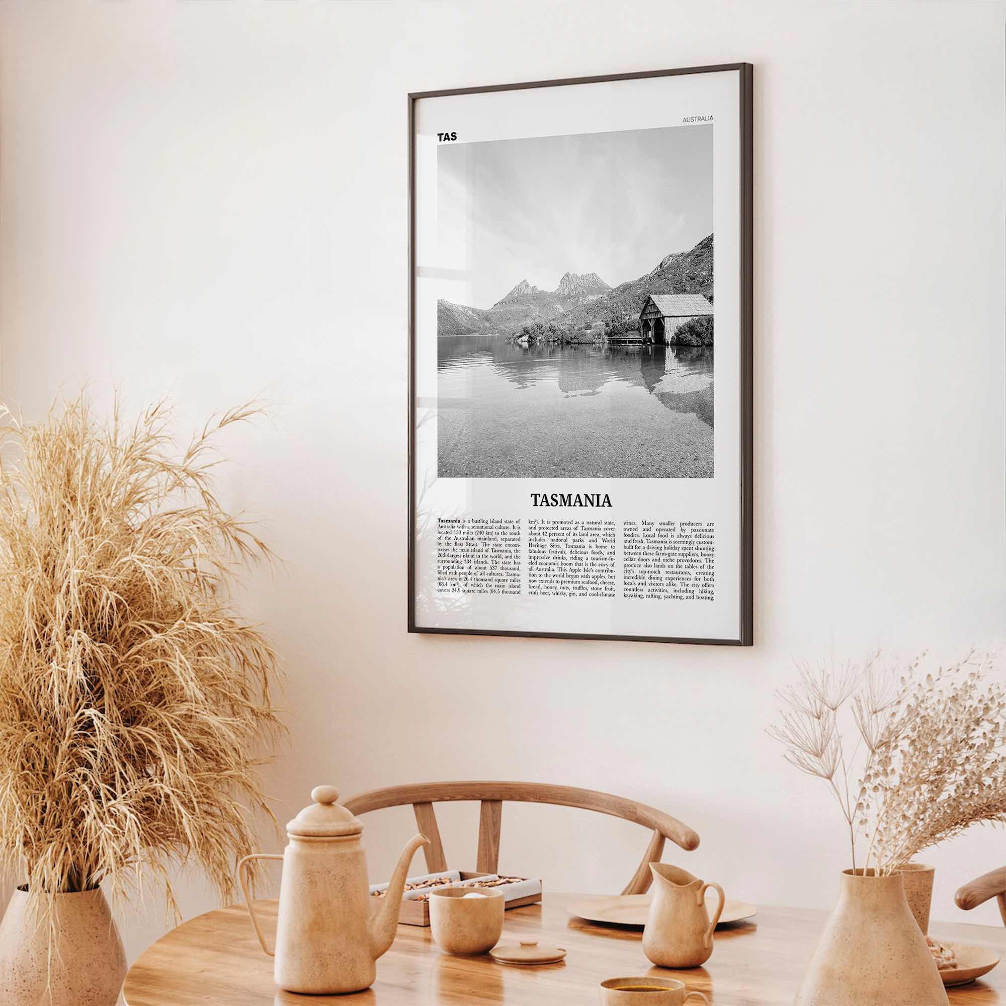 Tasmania Print Black and White No 2, Tasmania Wall Art, Tasmania Poster, Tasmania Photo, TAS, Tassie, Hobart, Australia, Oceania