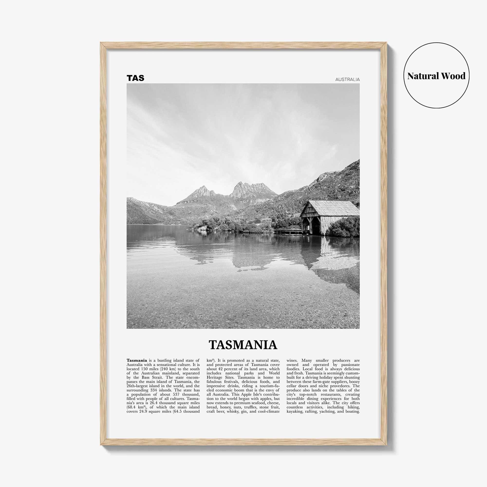 Tasmania Print Black and White No 2, Tasmania Wall Art, Tasmania Poster, Tasmania Photo, TAS, Tassie, Hobart, Australia, Oceania