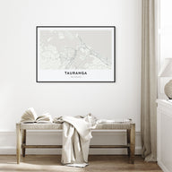 Tauranga Map Landscape Poster