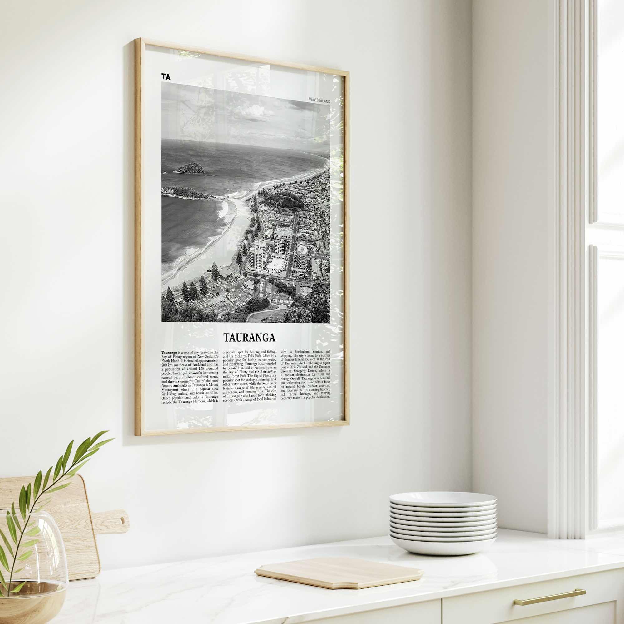 Tauranga Print Black and White, Tauranga Wall Art, Tauranga Poster, Tauranga Photo, Tauranga Wall Décor, Tauranga Map, New Zealand