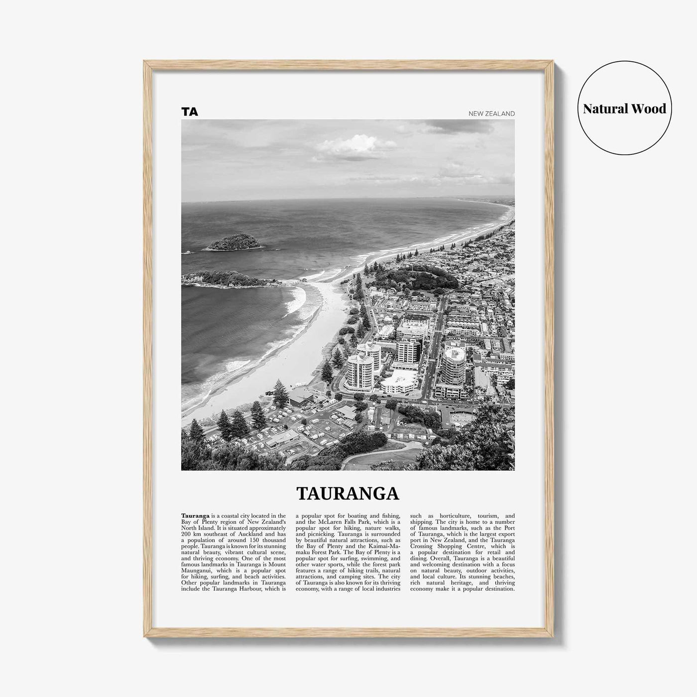 Tauranga Print Black and White, Tauranga Wall Art, Tauranga Poster, Tauranga Photo, Tauranga Wall Décor, Tauranga Map, New Zealand