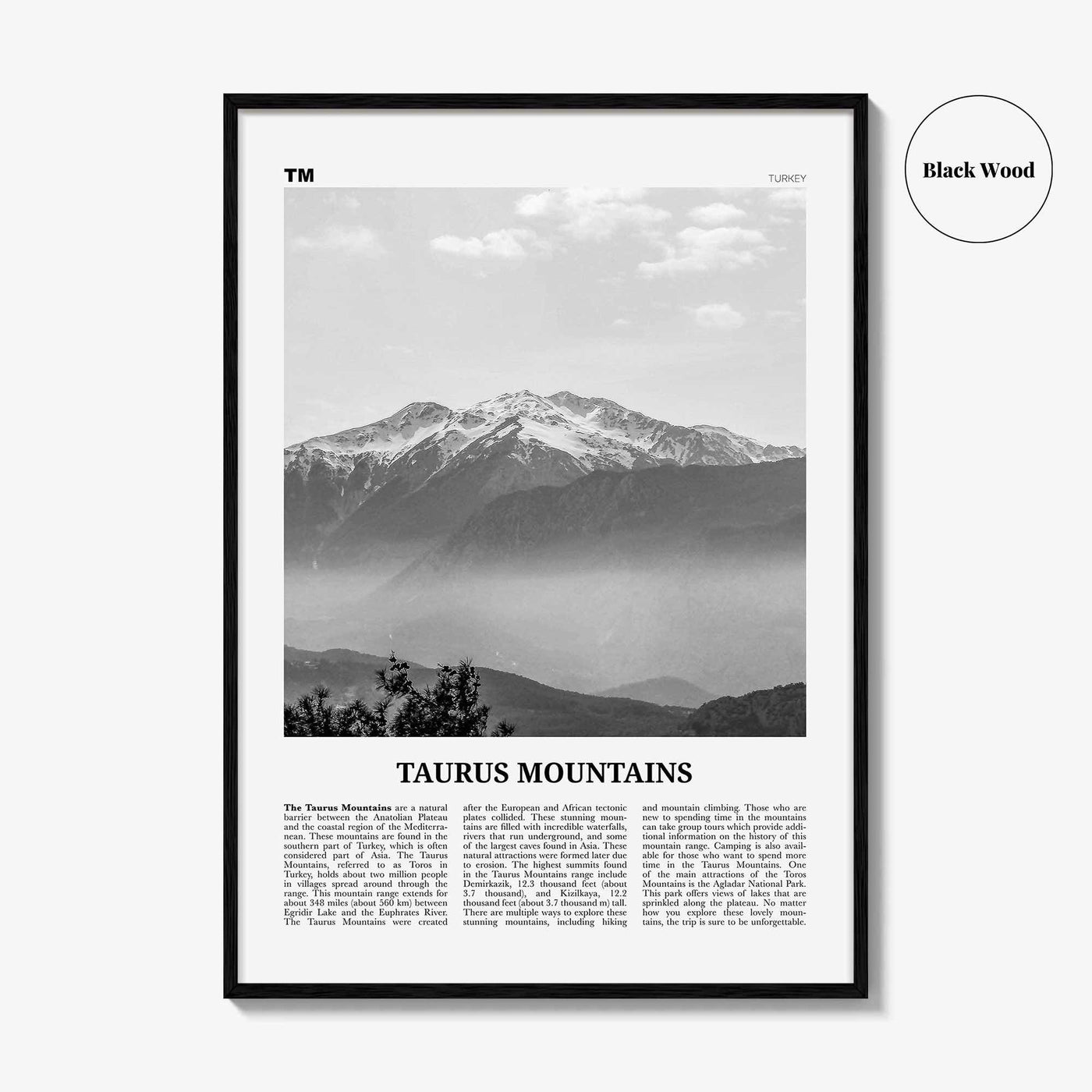 Taurus Mountains Print Black and White, Taurus Mountains Wall Art, Taurus Mountains Poster, Taurus Mountains Photo, Taurus Mountains Décor