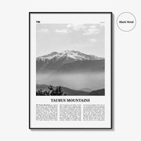 Taurus Mountains Print Black and White, Taurus Mountains Wall Art, Taurus Mountains Poster, Taurus Mountains Photo, Taurus Mountains Décor