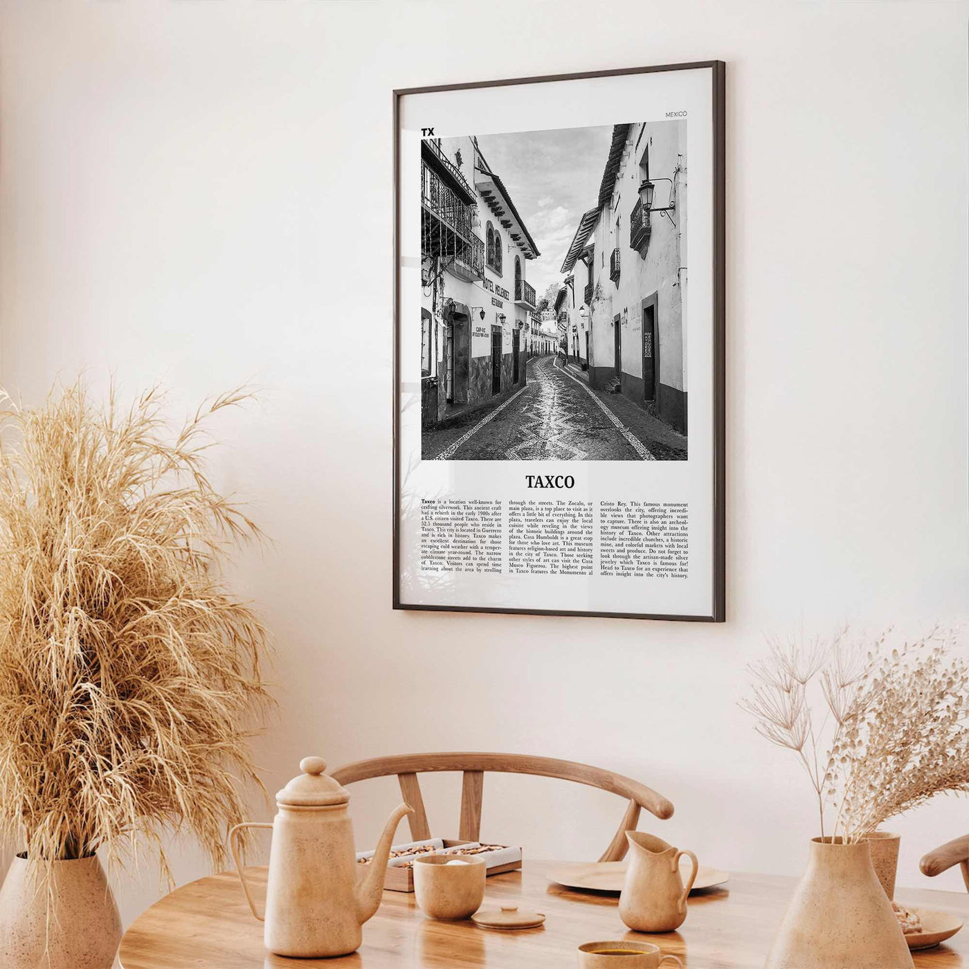 Taxco Print Black and White, Taxco Wall Art, Taxco Poster, Taxco Photo, Taxco Wall Décor, Taxco Map, Mexico