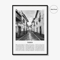 Taxco Print Black and White, Taxco Wall Art, Taxco Poster, Taxco Photo, Taxco Wall Décor, Taxco Map, Mexico