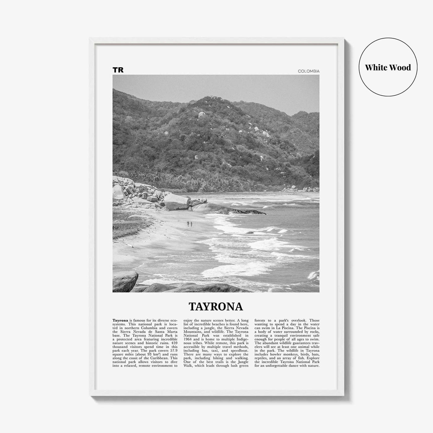 Tayrona National Natural Park Print Black and White, Tayrona Wall Art, Tayrona Poster, Tayrona Photo, Tayrona Wall Décor, Colombia