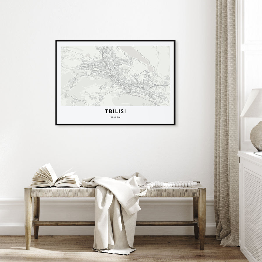 Tbilisi Map Landscape Poster