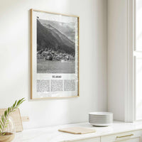 Te Anau Print Black and White, Te Anau Wall Art, Te Anau Poster, Te Anau Photo, Te Anau Wall Décor, Te Anau Map, New Zealand
