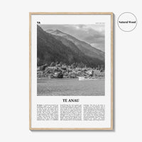 Te Anau Print Black and White, Te Anau Wall Art, Te Anau Poster, Te Anau Photo, Te Anau Wall Décor, Te Anau Map, New Zealand