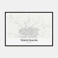 Tegucigalpa Map Landscape Poster