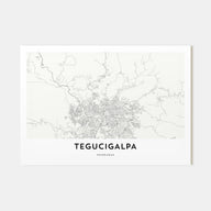 Tegucigalpa Map Landscape Poster