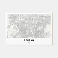 Tehran Map Landscape Poster