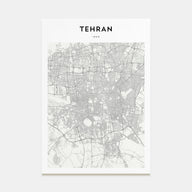 Tehran Map Portrait Poster