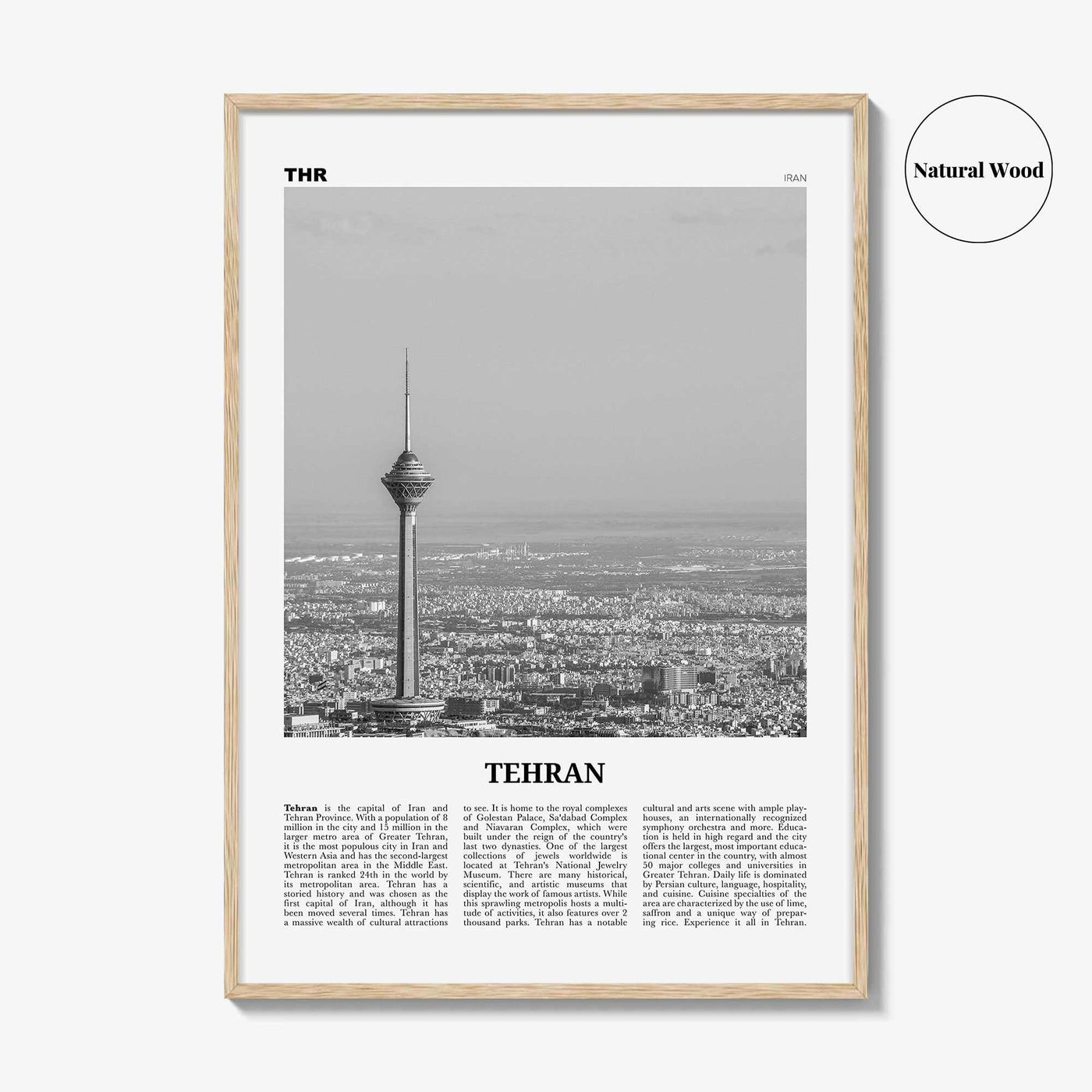 Tehran Print Black and White, Tehran Wall Art, Tehran Poster, Tehran Photo, Tehran Wall Décor