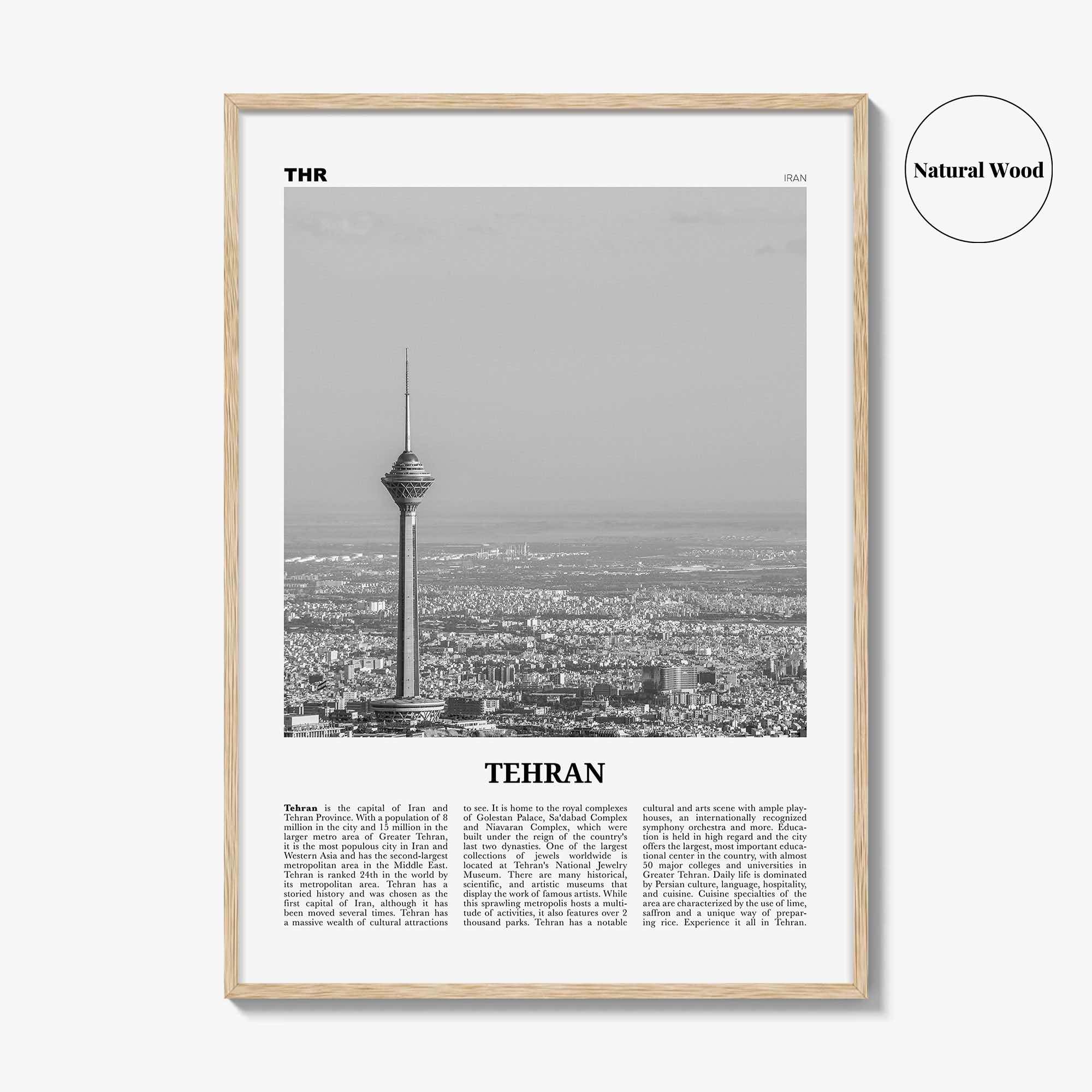 Tehran Print Black and White, Tehran Wall Art, Tehran Poster, Tehran Photo, Tehran Wall Décor