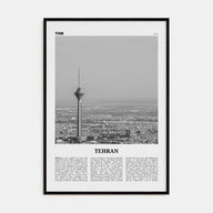 Tehran Travel B&W Poster