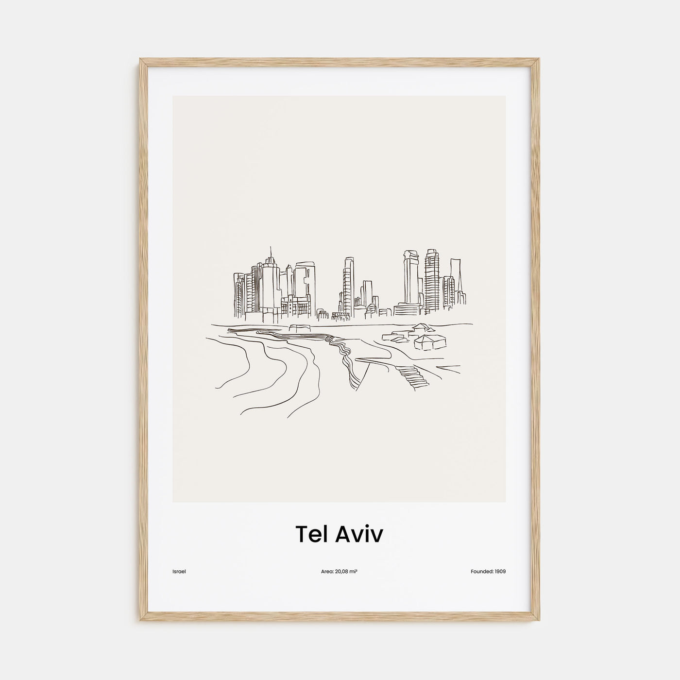 Tel Aviv Drawn Poster