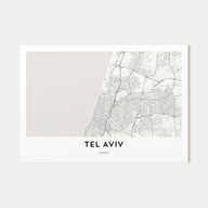 Tel Aviv Map Landscape Poster