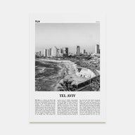 Tel Aviv Travel B&W No 1 Poster