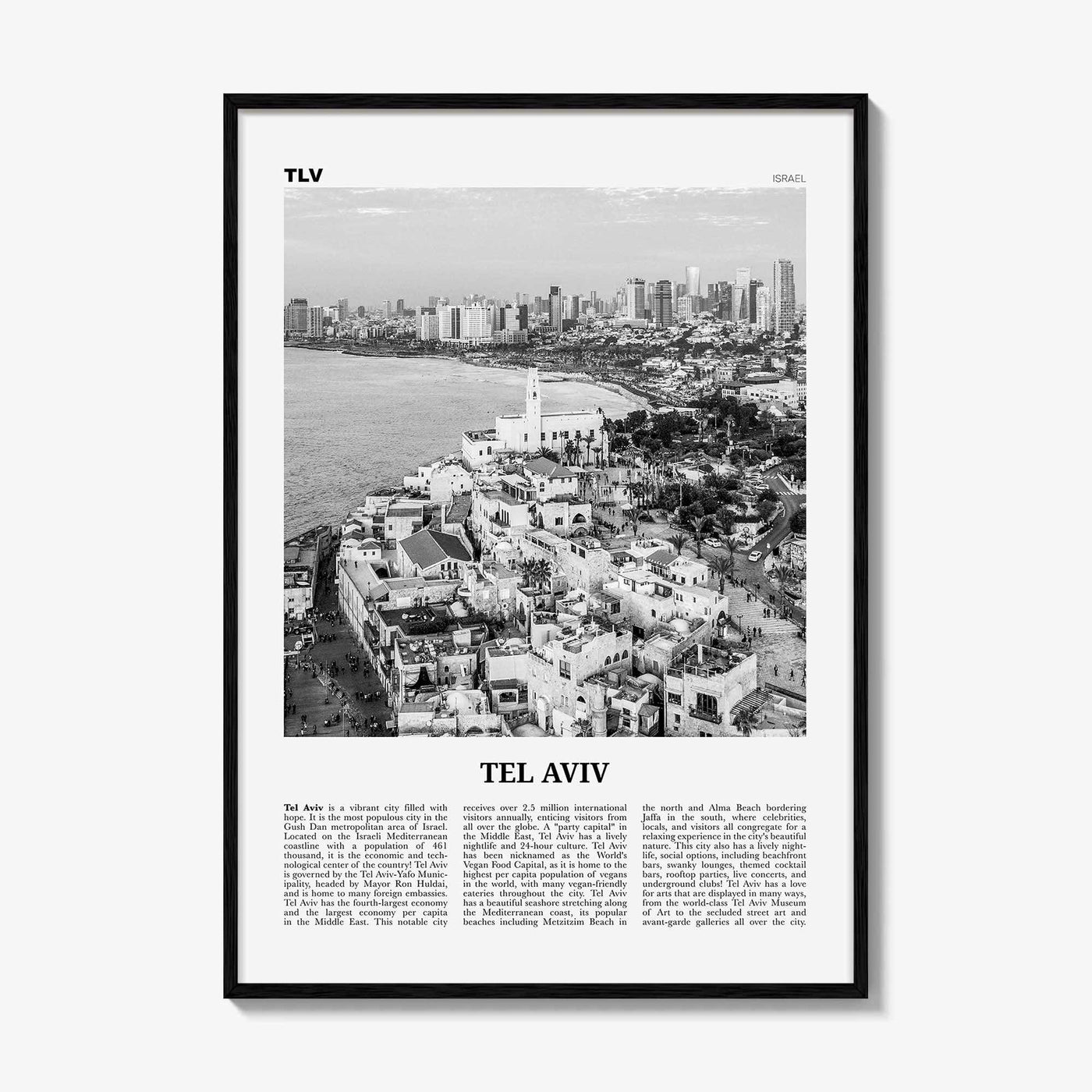 Tel Aviv Print Black and White No 2, Tel Aviv Wall Art, Tel Aviv Poster, Tel Aviv Photo, Tel Aviv Wall Decor, Israel, תל אביב ישראל