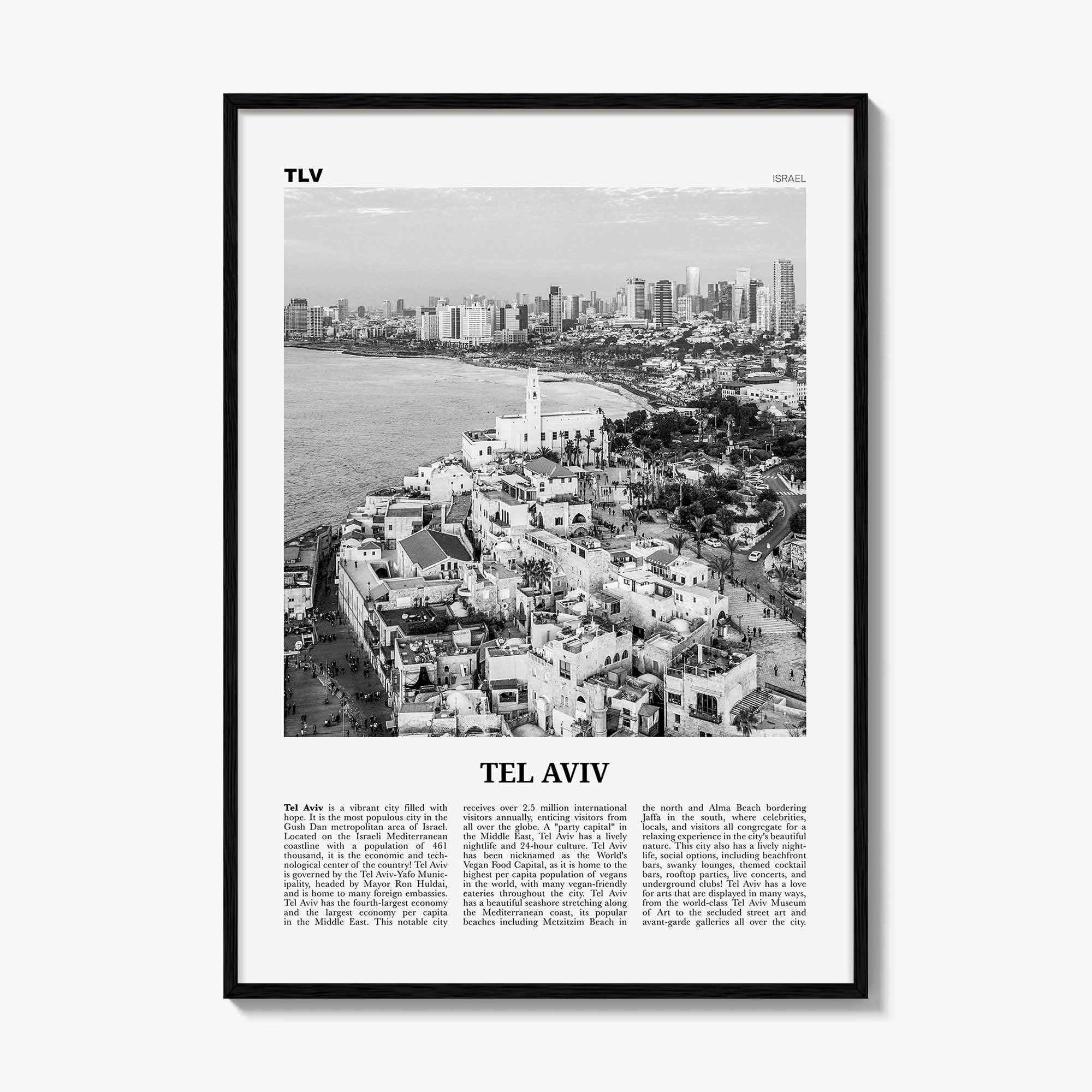 Tel Aviv Print Black and White No 2, Tel Aviv Wall Art, Tel Aviv Poster, Tel Aviv Photo, Tel Aviv Wall Decor, Israel, תל אביב ישראל