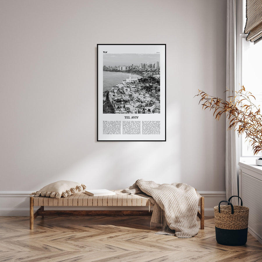 Tel Aviv Travel B&W No 2 Poster