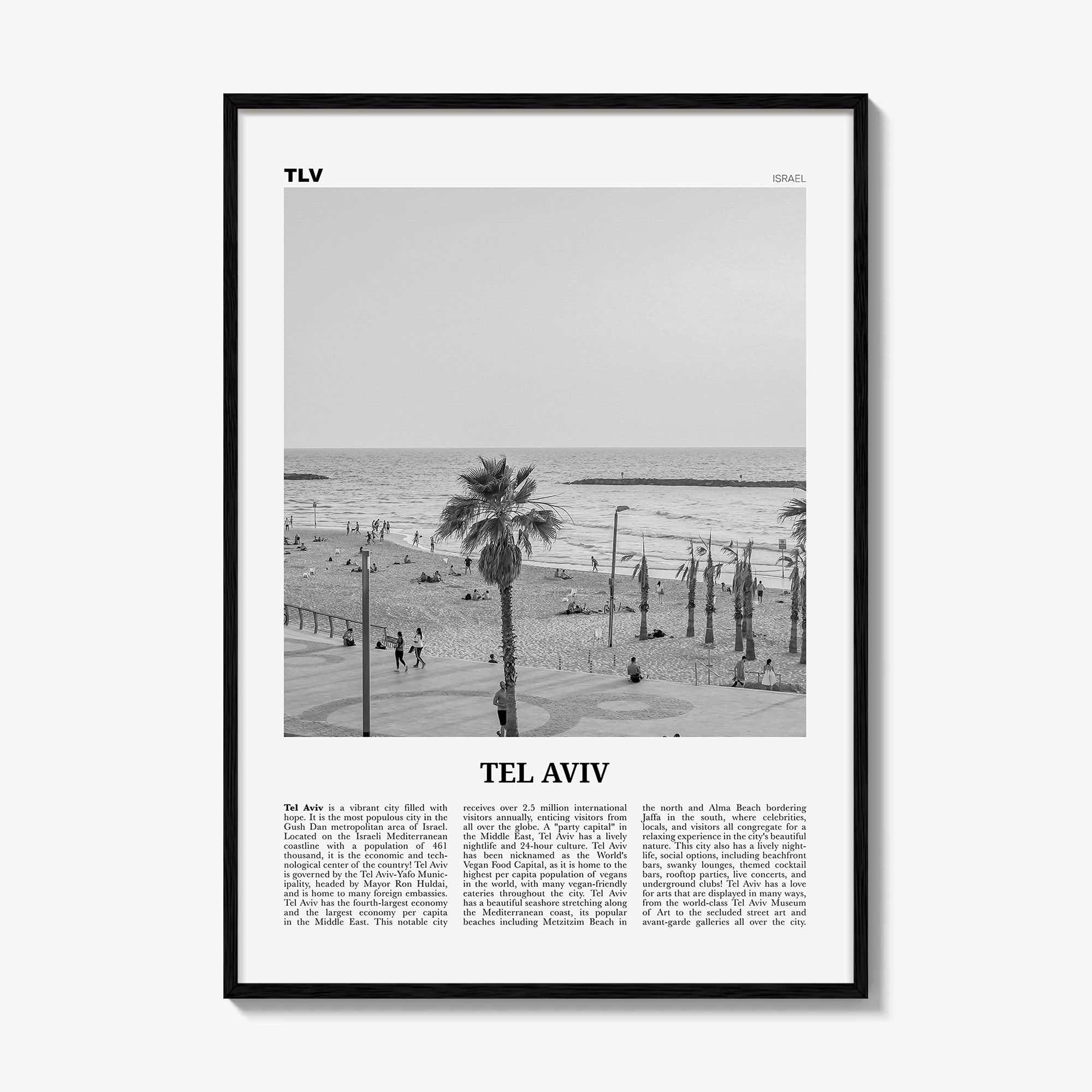 Tel Aviv Print Black and White No 3, Tel Aviv Wall Art, Tel Aviv Poster, Tel Aviv Photo, Tel Aviv Wall Decor, Israel, תל אביב ישראל
