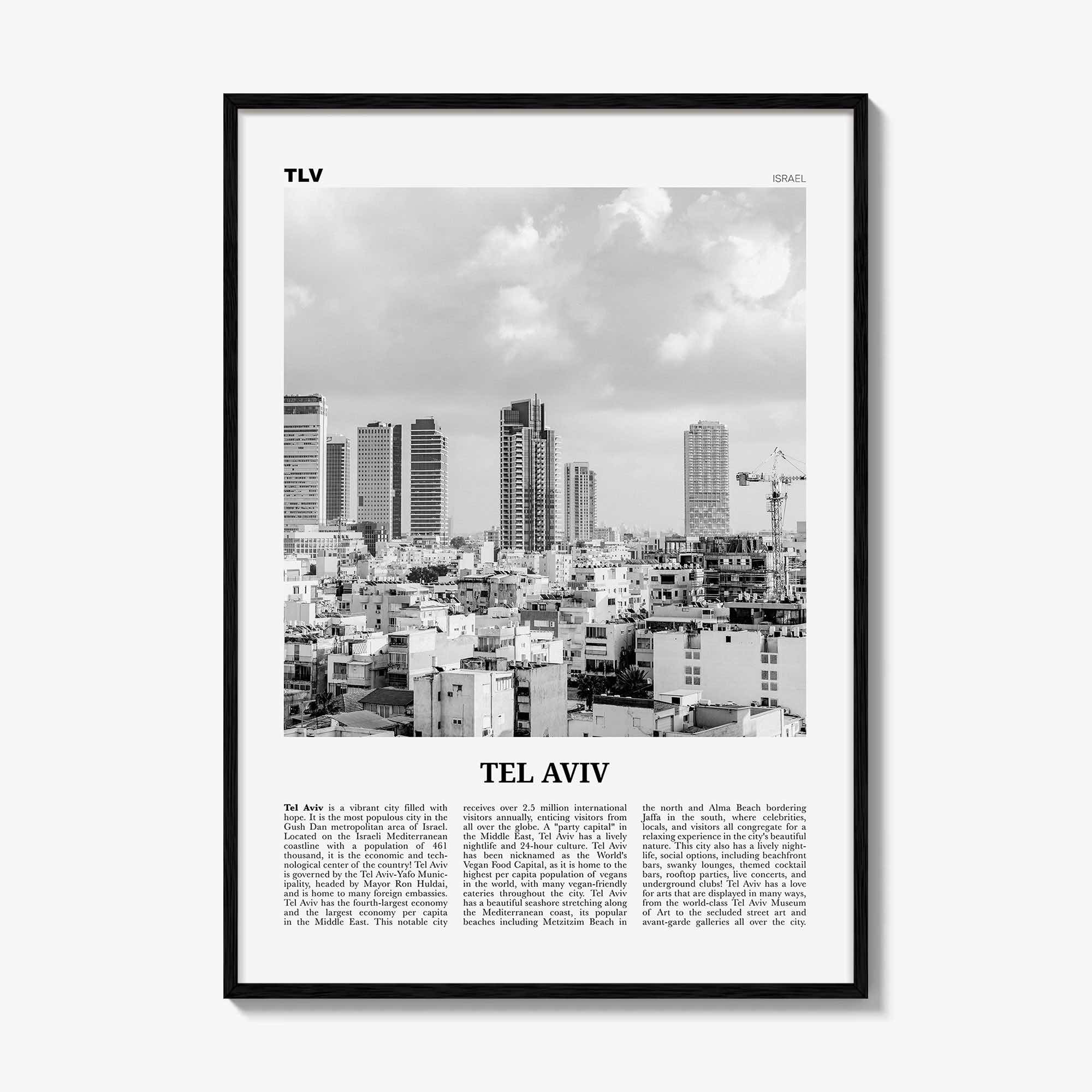 Tel Aviv Print Black and White No 4, Tel Aviv Wall Art, Tel Aviv Poster, Tel Aviv Photo, Tel Aviv Wall Decor, Israel, תל אביב ישראל