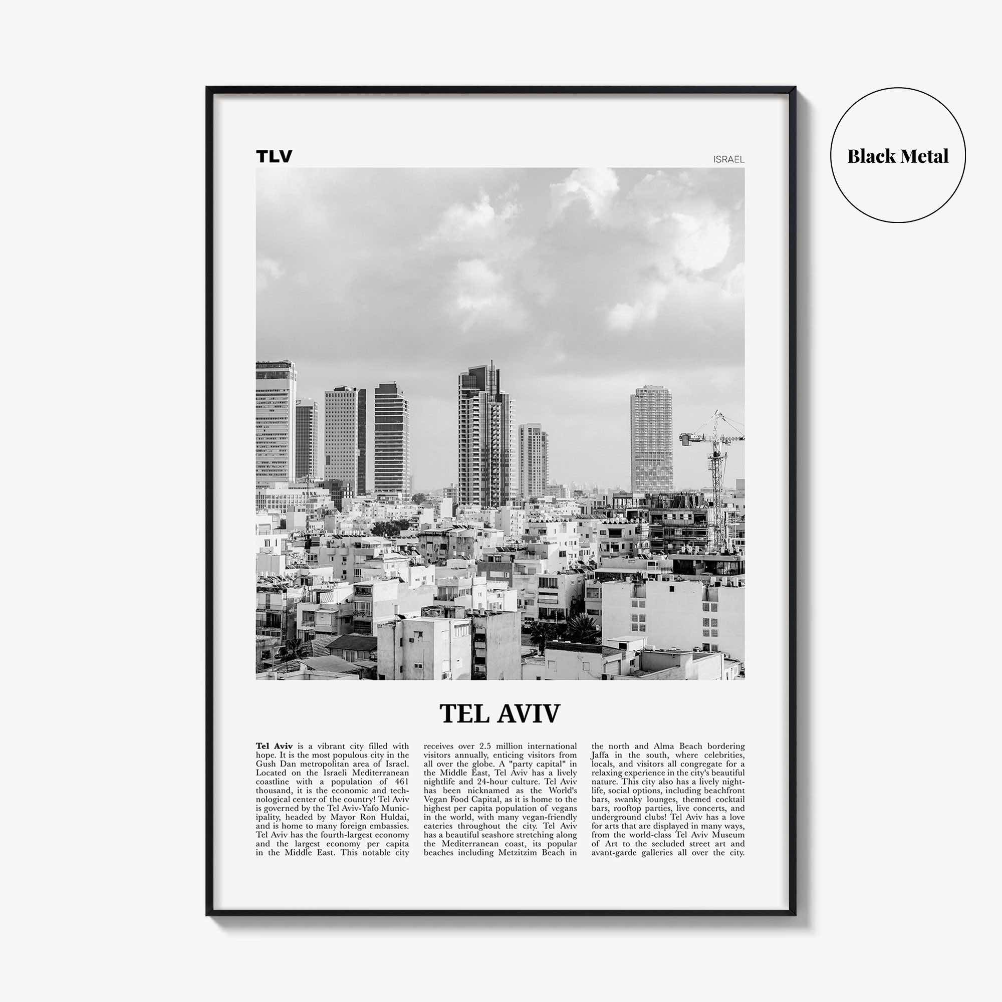 Tel Aviv Print Black and White No 4, Tel Aviv Wall Art, Tel Aviv Poster, Tel Aviv Photo, Tel Aviv Wall Decor, Israel, תל אביב ישראל