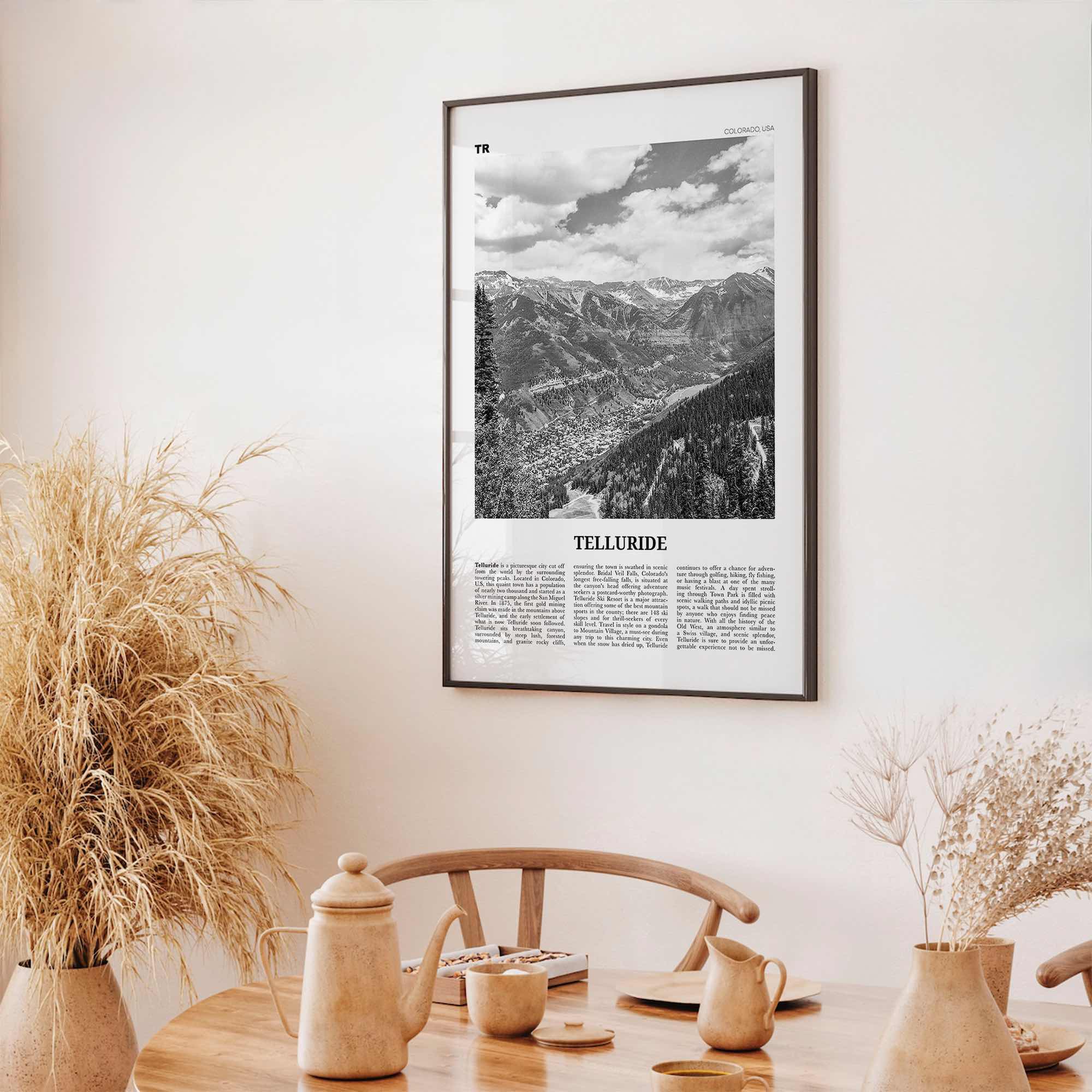 Telluride Print Black and White No 1, Telluride Wall Art, Telluride Poster, Telluride Photo, Telluride Wall Décor, Colorado, USA