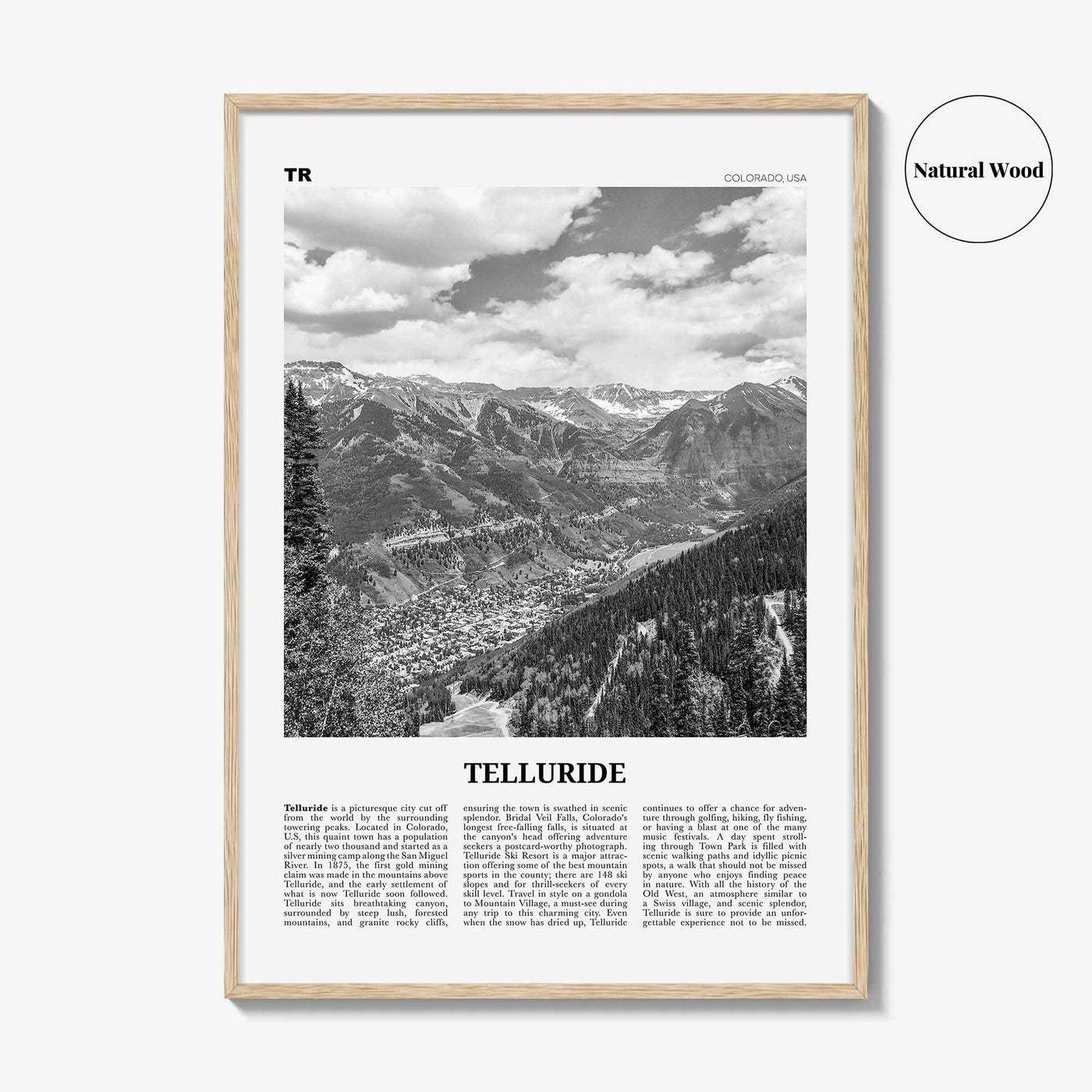 Telluride Print Black and White No 1, Telluride Wall Art, Telluride Poster, Telluride Photo, Telluride Wall Décor, Colorado, USA