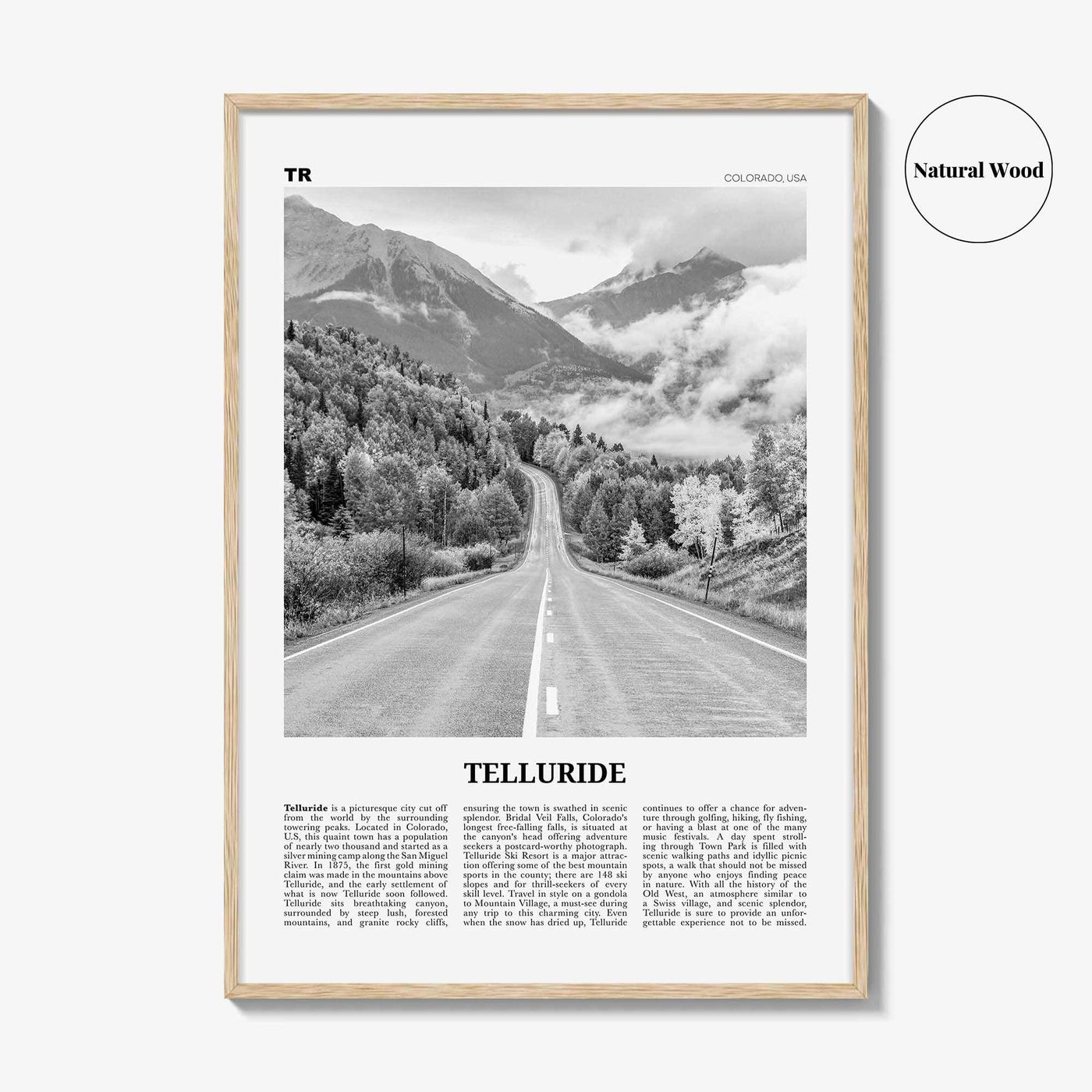 Telluride Print Black and White No 2, Telluride Wall Art, Telluride Poster, Telluride Photo, Telluride Wall Décor, Colorado, USA