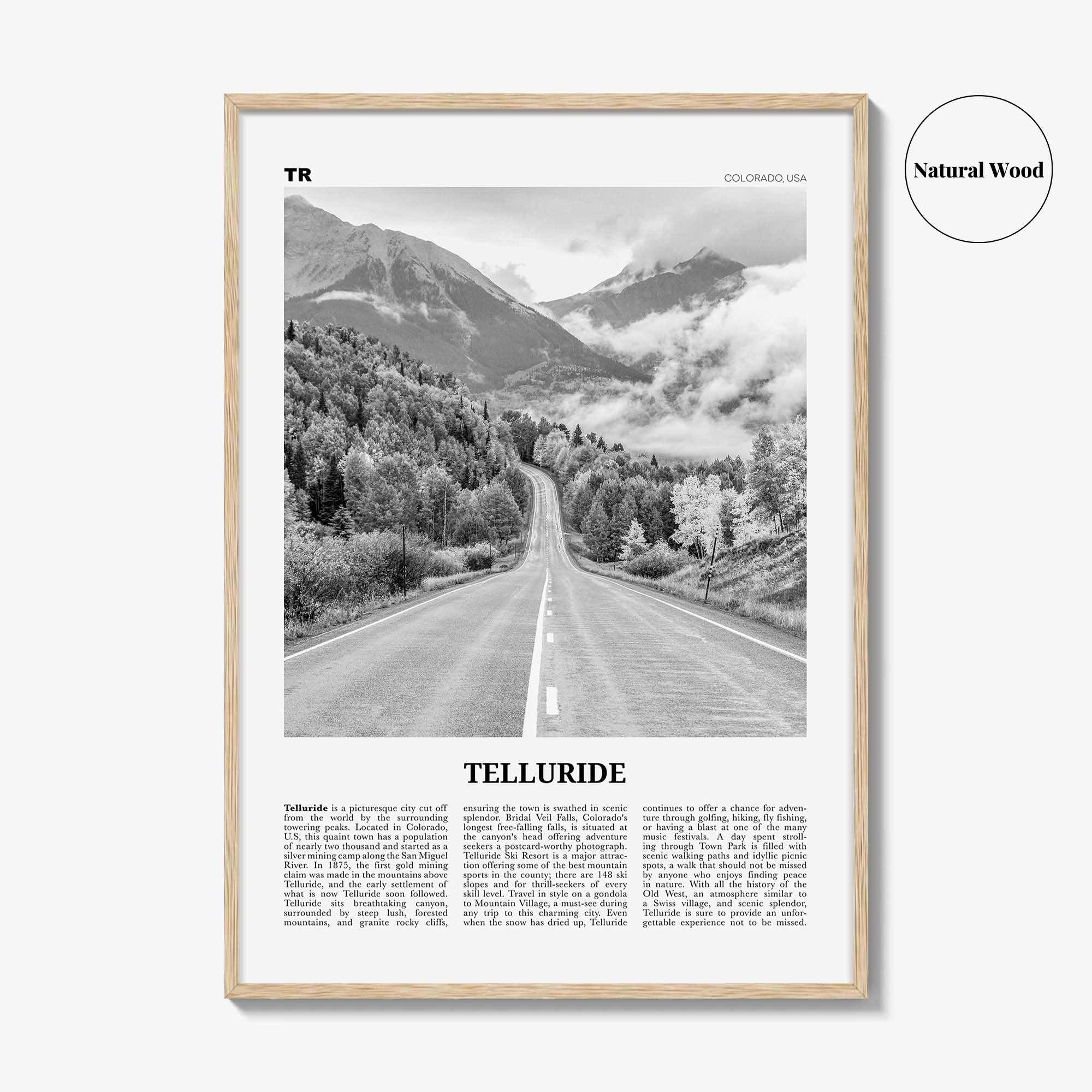 Telluride Print Black and White No 2, Telluride Wall Art, Telluride Poster, Telluride Photo, Telluride Wall Décor, Colorado, USA