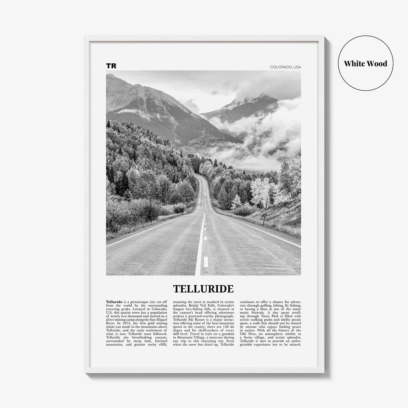 Telluride Print Black and White No 2, Telluride Wall Art, Telluride Poster, Telluride Photo, Telluride Wall Décor, Colorado, USA