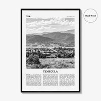 Temecula Print Black and White, Temecula Wall Art, Temecula Poster, Temecula Photo, California, USA, United States, North America