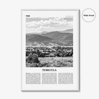 Temecula Print Black and White, Temecula Wall Art, Temecula Poster, Temecula Photo, California, USA, United States, North America