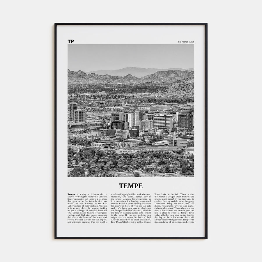 Tempe Travel B&W Poster