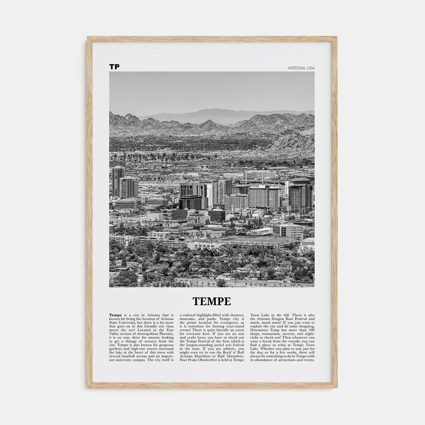 Tempe Travel B&W Poster