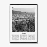 Temuco Print Black and White, Temuco Wall Art, Temuco Poster, Temuco Photo, Temuco Wall Décor, Temuco Map, Chile