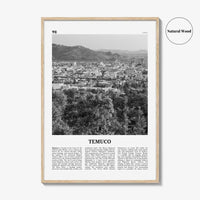 Temuco Print Black and White, Temuco Wall Art, Temuco Poster, Temuco Photo, Temuco Wall Décor, Temuco Map, Chile